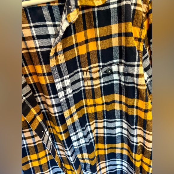 Mens American Eagle Orange Plaid Flannel Button Up Shirt XL Prep Fit Outdoor … - Picture 4 of 5